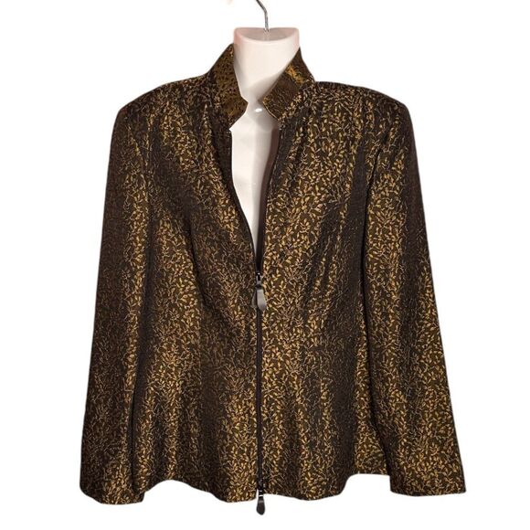 Earl Rutenburg  Gold Leaf Print Jacket - Picture 1 of 4